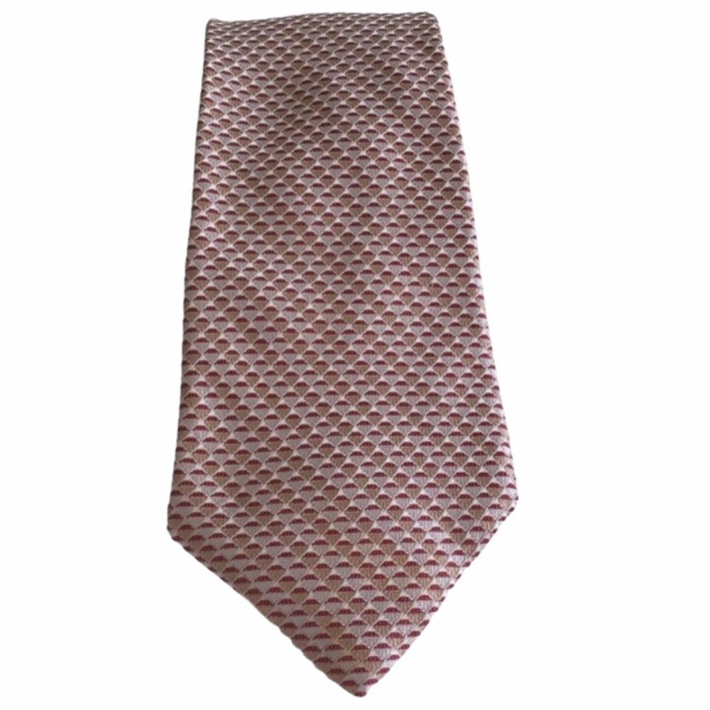 Vintage Sulka red & gray handmade silk tie
